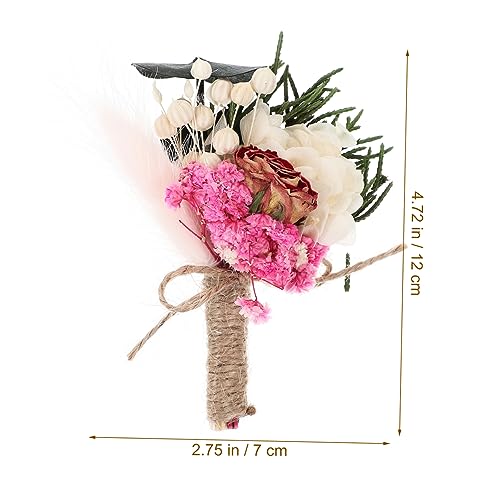 Corsage mini de hortensia seca para boda miniatura 2