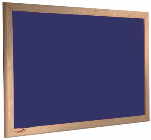 Premier Felt Noticeboard Oak Frame 1800mm x 1200mm, Oxford Blue