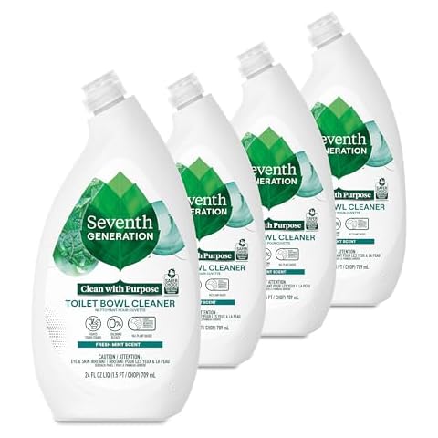 Seventh Generation Toilet Bowl Cleaner Fresh Mint scent 4 Pack Without Chlorine Bleach Ammonia Free 24 oz Cover