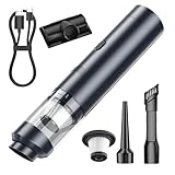 GOEDCH Aspirateur à main : aspirateur de voiture sans fil, mini aspirateur portable 13000 Pa avec charge rapide de type C, batterie d'aspirateur à main, pompe à air multifonction puissante, aspirateur