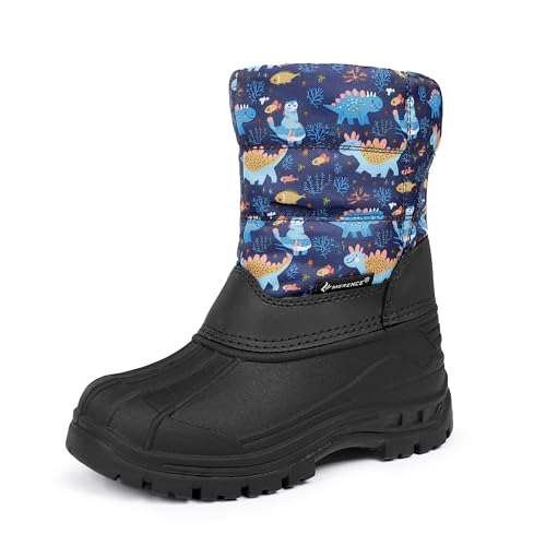 CIOR Kids Snow Boots Girls Boys Outdoor Boots Waterproof for Toddler Warm Boots with Fur Lined (Toddler/Little Kids)