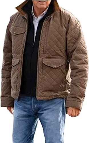 Climax Leather Kevin Costner Tv Series Ys Season 4 Cowboy John Dutton Quilted Cotton S04 Jacket Coat 3X-Large #TOP2