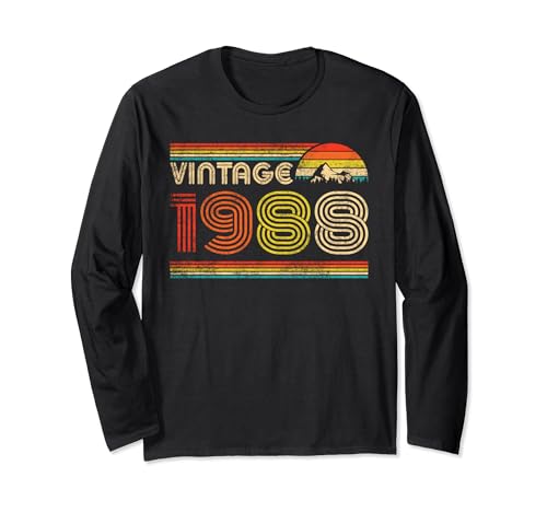 36th Birthday Gifts Retro Vintage 1988 36 Years Old Vintage Maglia a Manica