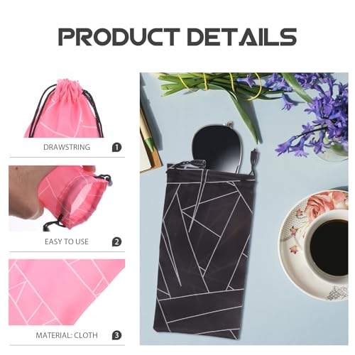Image of Operitacx Drawstring Sunglasses Microfiber Pouch Portable Soft Eyeglass Bag Anti-Scratch Sunglass Case 7X3.5 Inch Travel Accessory