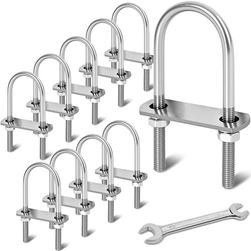 Image of 10 Sets M8 U Bolts 1-3 /4 Inch Wide, 5 /16 inch x 1-3 /4 inchW x 4-1 /4 inchL