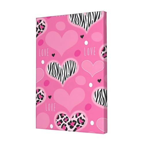 Toile cœur rose 30x45cm : solution déco murale pour raviver un mur vide