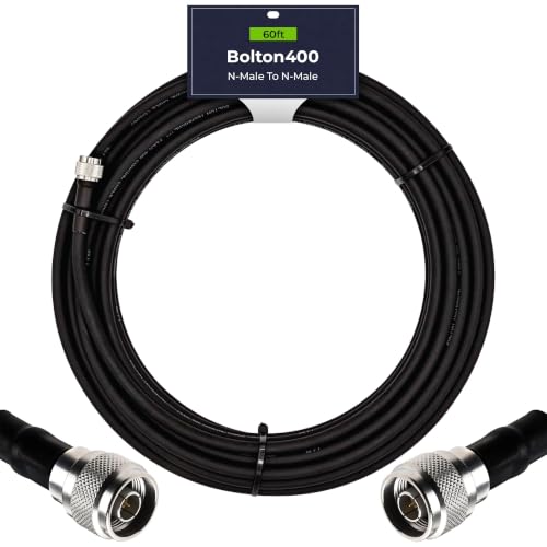 Bolton400 Coaxial Cable 60ft Black, N Male to N Male - LMR®400 Equivalent