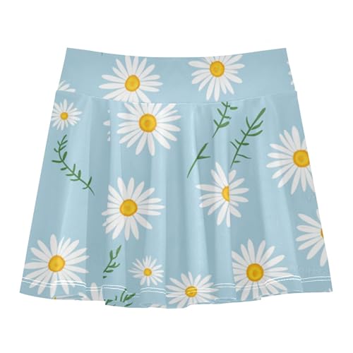 Skirt for Girls with Shorts Flowy Running Skirt for Little Girl Kids Pleated Skirt with Pockets