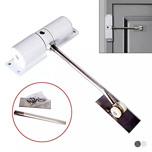 chiudiporta automatico. Chiudiporta Chiusura silenziosa automatica Chiusura idraulica invisibile for uso domestico Chiudiporta semplici piccoli Chiudiporta a molla con chiusura tampone(White)