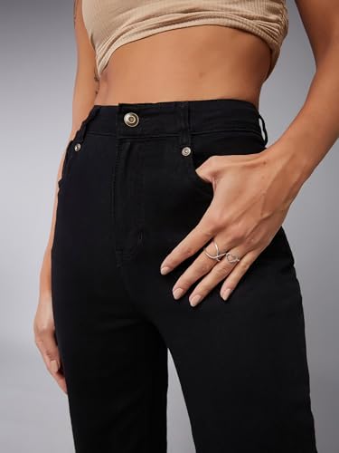 Image of Dolce Crudo Women's High Rise Clean Look Regular Length Stretchable Wide Leg Denim Jeans