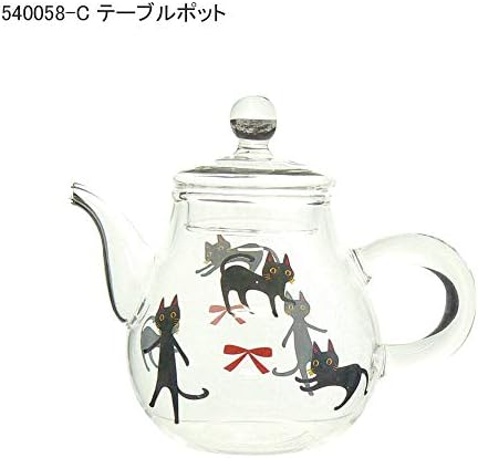 Koji Company Neko Nya-go Series Thermo Glass Teapot Black Cat Made in Japan 540058-C