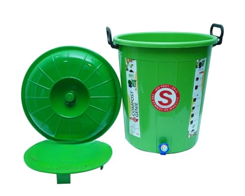 Image of Surprise Organic Composting Bin (30 litres) | Indoor - Outdoor Composter for Converting All Kinds of Kitchen Food Waste Into Fertilizer | Green (Without coirpith)