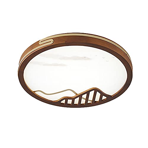 Plafonnier LED rond en bois tricolore pour salon et chambre