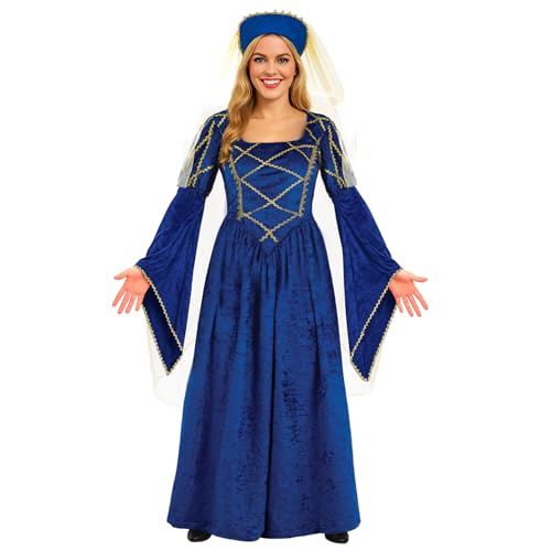 Fun Shack Disfraz Medieval Mujer Adulta, Traje Medieval Vestido, Disfraces Medievales Dama, Disfraz Mujer Carnaval - M