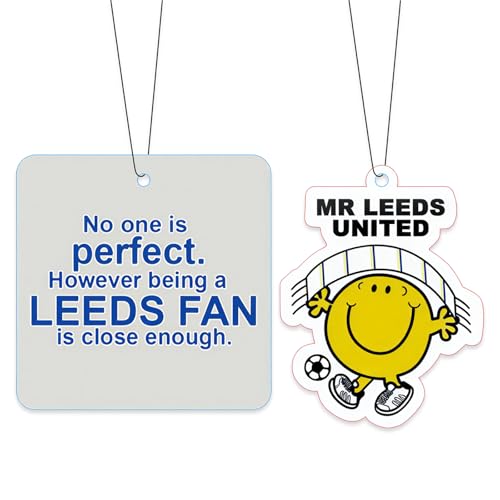 Car Air Fresheners for Men & Women (2 Pack) - LUFC Hanging Paper Air Freshener Cards - Leeds Gifts for Men & Women Lavender