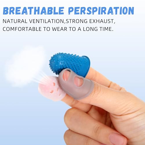image for Zonon 20 Pieces Rubber Thimble Hand Sewing Silicone Finger Tips Protec