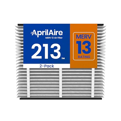 AprilAire 213 Replacement Filter for AprilAire Whole House Air Purifiers - MERV 13, Healthy Home Allergy, 20x25x4 Air Filter (Pack of 2)