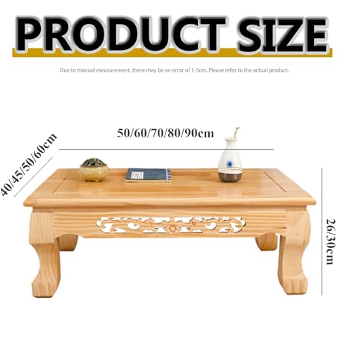 Table basse tatami compacte bois massif orme rouge pour petits espaces - 3