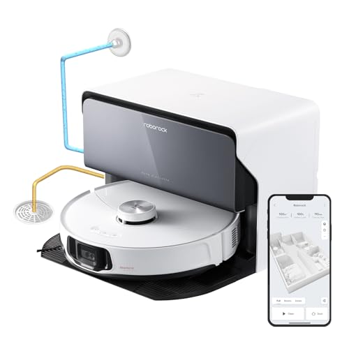 Roborock S8 MaxV Ultra robot vacuum and mop with FlexiArm extending side brush and 8-in-1 RockDock Ultra base