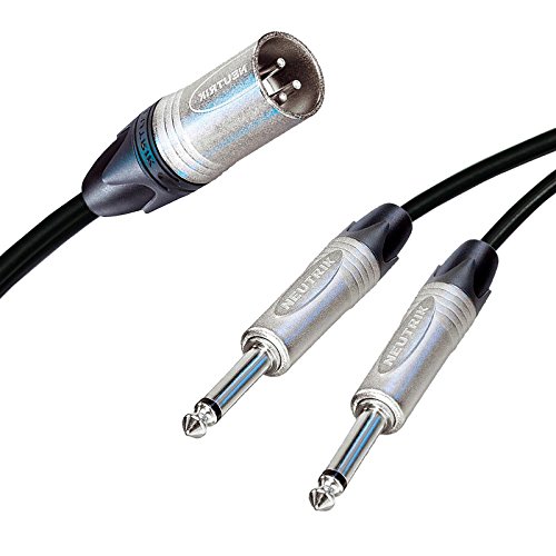 Neutrik Male XLR Split into 2 Dual Mono Jacks Cable Splitter Summing Lead 3 m Plus (75 cm, Black)