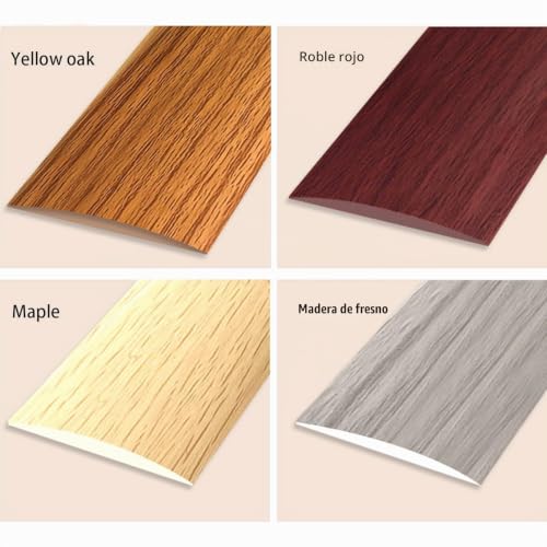 Miniatura 3 de Tira De Umbral De Pvc De 200cm, Tiras De Transición De Piso, Tiras De Cubierta De Piso Laminado, Tira Divisoria De Puerta De Piso Autoadhesiva 200cm-Roble, 4cm