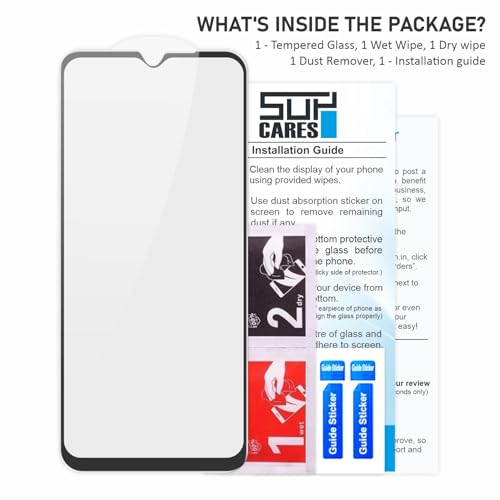 Image of SupCares Privacy Tempered Glass for Samsung Galaxy A14, Galaxy M14 and Galaxy F14 (6.6 Inch) With Installation Kit | Military-Grade Gorilla Screen Protector | Edge to Edge Coverage | Black