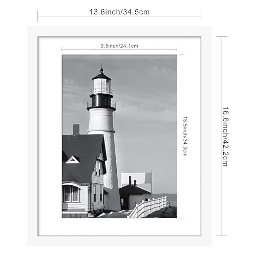 Picrit 14x17 Picture Frame 3 Pack, White Poster Frame, Display Poster 10 x 14 with Mat or 14 x 17 without Mat for Horizontal or Vertical Wall Mounting