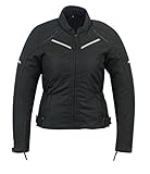 Hecho de tela de cordura de poliéster 600D de calidad. Impermeable (con auténtico membrana impermeable y transpirable). Cierre de cremallera en la parte delantera. Dos bolsillos laterales cada lado de la chaqueta frontal. La cremallera de ventilación de aire se fija para la temporada de verano. Un forro fijo. 5 piezas desmontables CE aprobado protectores moldeados Excelente ajuste para mujer. Cintura elástica ajustable. Ajuste de puño de velcro. Paneles reflectantes para montar de forma segura. Tamaños europeos estándar disponibles. (pequeño, mediano, grande, XL, XXL)