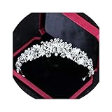 Tipo: Tiara de novia, Género: Mujeres, Modelo: Joyas de la corona de flores pelo de la novia Tiara cristalina