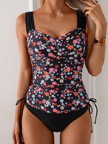 Image of B2prity Tankini Swimsuits for Women Tummy Control Two Piece Bathing Suit High Waisted Wrap Swim Suit with Bottom Swimwear