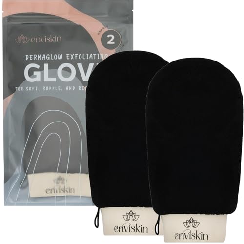 Enviskin Dermaglow Deep Exfoliating Gloves- (Pack of 2, Black)