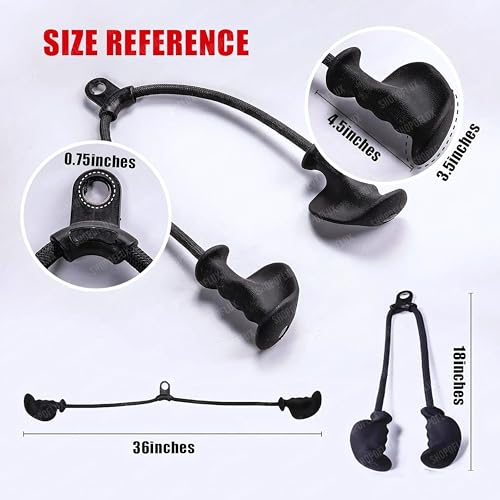 Image of SHOPOFLUX Tricep Rope with Ergonomic Handles, 36 Inch Tricep Pull Down Rope for Cable Machine, Pulley System, Triceps Rope Cable Attachment for Gym, Home (Black- Tricep Rope)