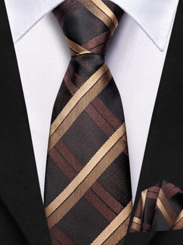 Image of Hi-Tie Boys Tie Pre-Tied Pocket Square Set Adjustable Kids Neckties Age 7-11 Years School UniForm Graduation