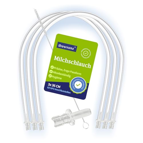 3x Milchschlauch Set 6x HP3 Anschlussteilen für Kaffeevollautomaten &kompatibel mit Jura E8 S8 Z8 ENA Impressa und Giga Serie Kaffeevollautomat MilchsystemMit Reinigungsbürste