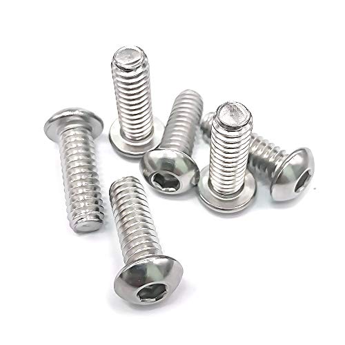 Eastlo AB10071101 1/4-20 X 1/2 Inch Button Head Socket Cap Bolts Screws, 304 Stainless Steel 18-8 thumb #4