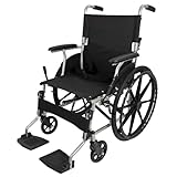 Actiasgear - Aluminium Self-Propelled Wheelchair - Lightweight, Folding, with Mag Wheels, Brakes & Armrests, Black (YES - I am VAT Exempt)