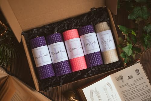 Adventskranz Kerzen 5er Set | Bienenwachs | Adventsgebete | Anleitung...