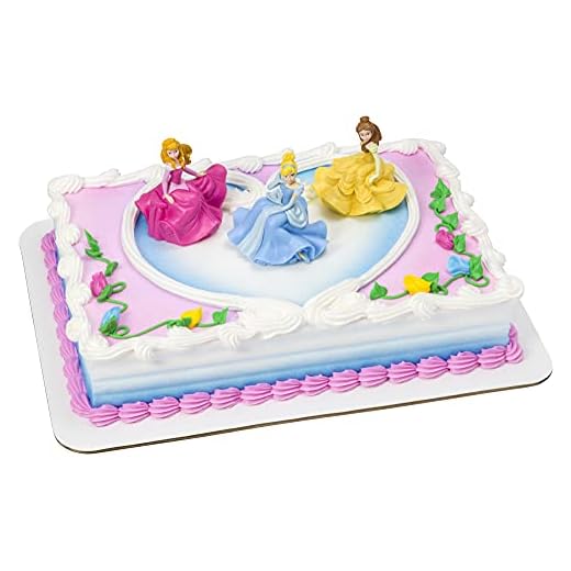 DecoSet® Disney Princess Once Upon a Moment Cake Topper, 3-Pc Decorations Set with Aurora, Belle, and Cinderella Collectible Figure for Hours of Fun After the Party