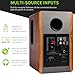 SINGING WOOD BT25 Powered Bluetooth Bookshelf Speakers, Subwoofer Output - Hi-Fi Active 2.0 Stereo System with Optical/RCA Inputs & Bass/Treble Control for Home Theater and Gaming, 80 WattsBeach Wood