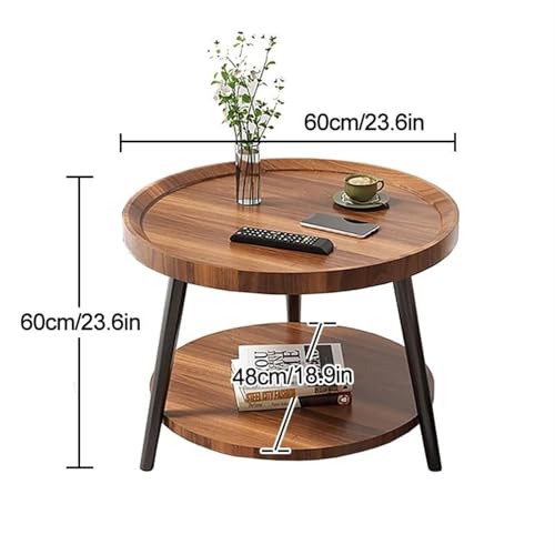 Table basse avec étagère double niveau grand rangement salon facile - 2