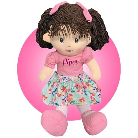 Personalized Rag Doll for Girls - Soft and Adorable Baby Doll with Custom Name - Perfect Christmas Gift for Little Girls - 16" Tall - Free Gift Wrapping - Removable Clothing - Plush Doll - Doll With Name on It by Kikilishop Cover