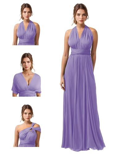 Image of JAEDEN Bridesmaid Dresses Multiway Convertible - Long Bridesmaid Dresses Chiffon Pleat 2026