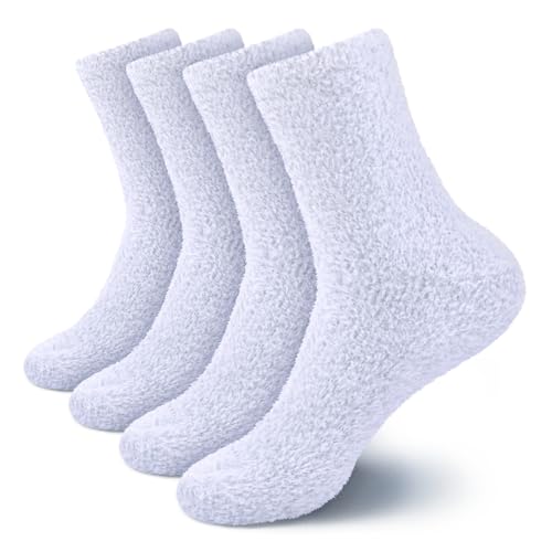 Image of BambooMN Women's Fuzzy Soft Colored Socks