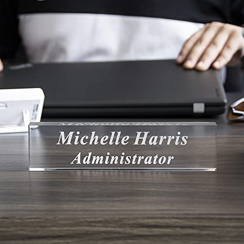 Custom Personalized Engraved Acrylic Name Plate Office Desk Bar 8x2x3/4-Inch - Thumbnail 6