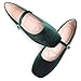 TN TANGNEST Mary Jane Flats for Women Retro Square Toe Ballet Flats Comfortable Buckle Strap Flats Casual Slip On Flats Dark Green 43(10)