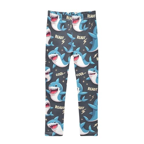 ALAZA Girls' Leggings Children's Yoga Pants Skinny Printed Dance Blue Dink Comfortable 4T