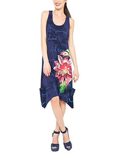 Desigual Roula - Vestito Donna, Blu (Surf The