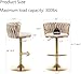 Cinxzar Gold Velvet Bar Stools Set of 3, Swivel Counter Height Bar Stools with Back, Adjustable Woven Barstools for Kitchen Island, Pub, Club (Beige)
