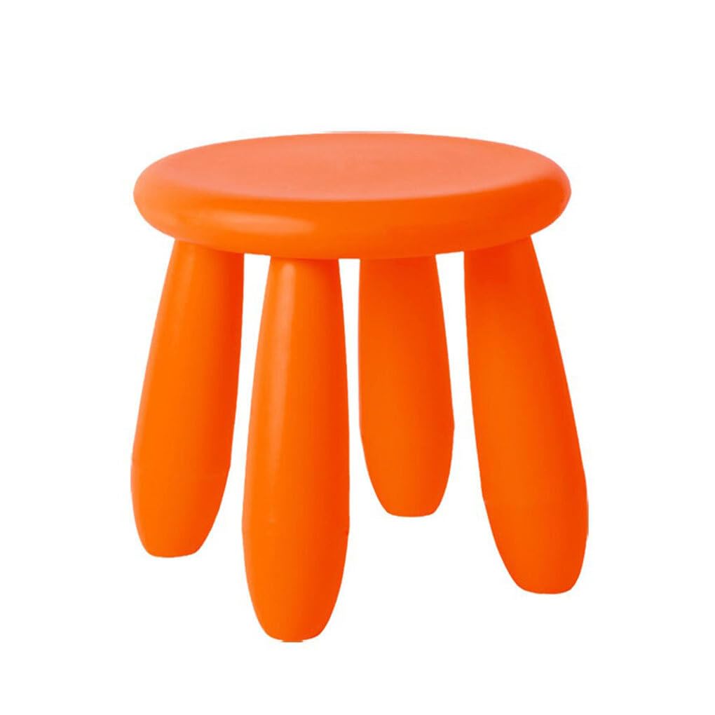QUXVUIS Children Plastic Stool Adult Chair Thickened Footboard Kindergarten Floor Small Bench Non-slide Kids Furniture, Orange