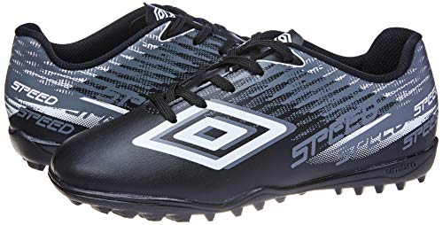 Chuteira Society Speed V Jr, Umbro, Criança Unissex, Preto/Grafite/Branco, 30
